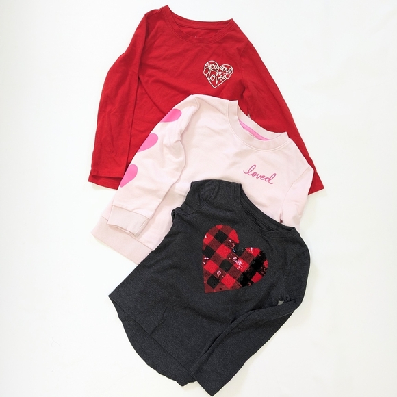 Cat & Jack Other - Cat & Jack Long Sleeve 'Heart/Loved' Top Bundle